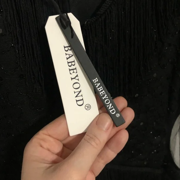 Black Flapper 1920’s Sequin Dress Costume New With Tags - Picture 10 of 13